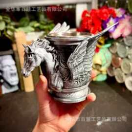 复古飞马浮雕马克杯 创意带翅膀啤酒杯 Pegasus Relief Mug