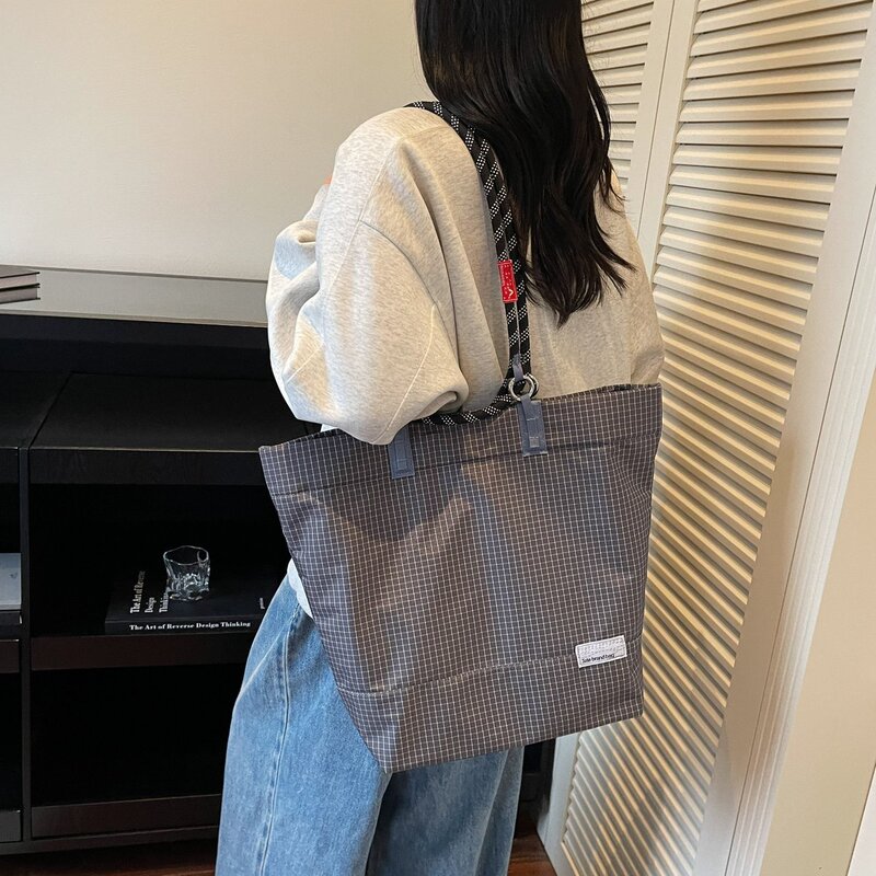 防泼水轻便休闲牛津布包包女编织攀岩绳结实耐磨大容量通勤托特包|undefined