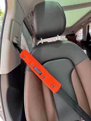 Adjustment Protective Cover Relieves: Seat belt shoulder pad - seat-belt-neck-protector-orange