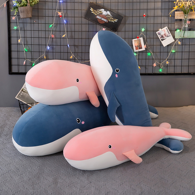 女の子がベッドで寝るためのかわいいクジラのぬいぐるみ枕、男の子の人形、大きな人形、非常に柔らかい|undefined