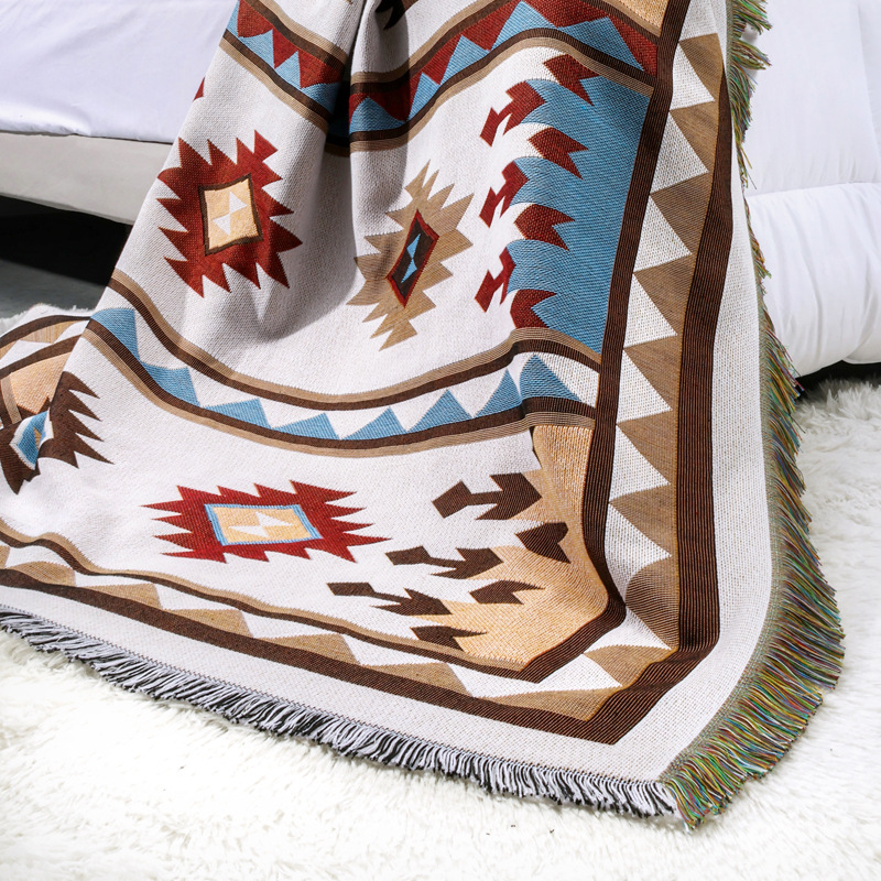 Cross-border foreign trade camping blanket, moisture-proof picnic mat, jacquard tapestry, all-inclusive sofa towel cover, thread blanket, dust-proof sofa blanket