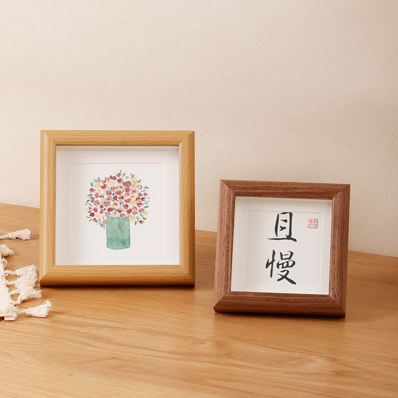 Square 456 inch oil painting stick photo frame small red book hollow three-dimensional 10*10cm butterfly specimen picture frame wall