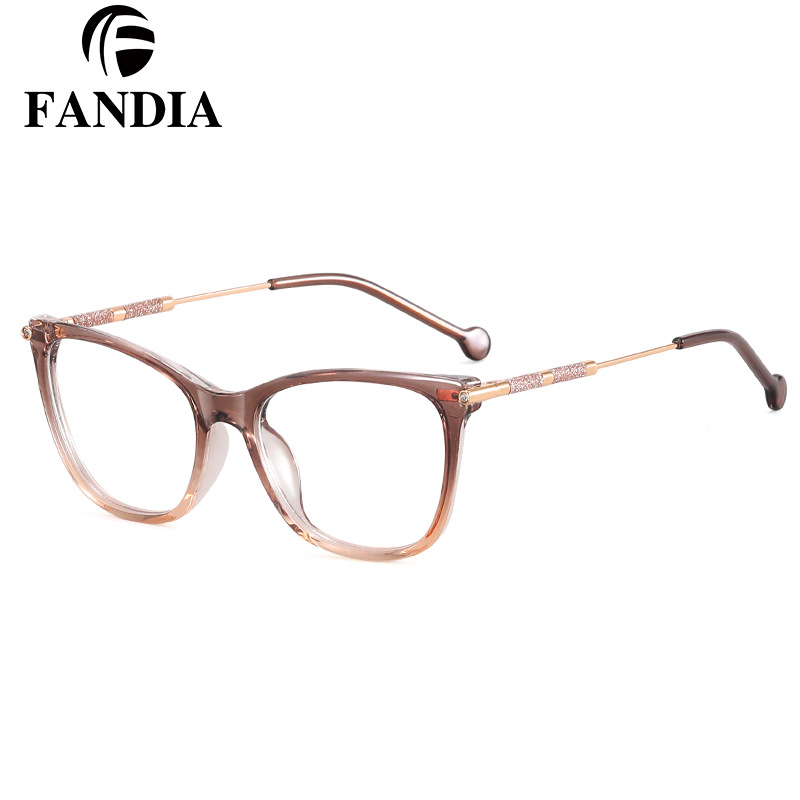 81156 gafas anti-luz azul personales de gran marco para mujeres TR marco de metal de resorte marco óptico de bisagra Europa y América transfronterizos