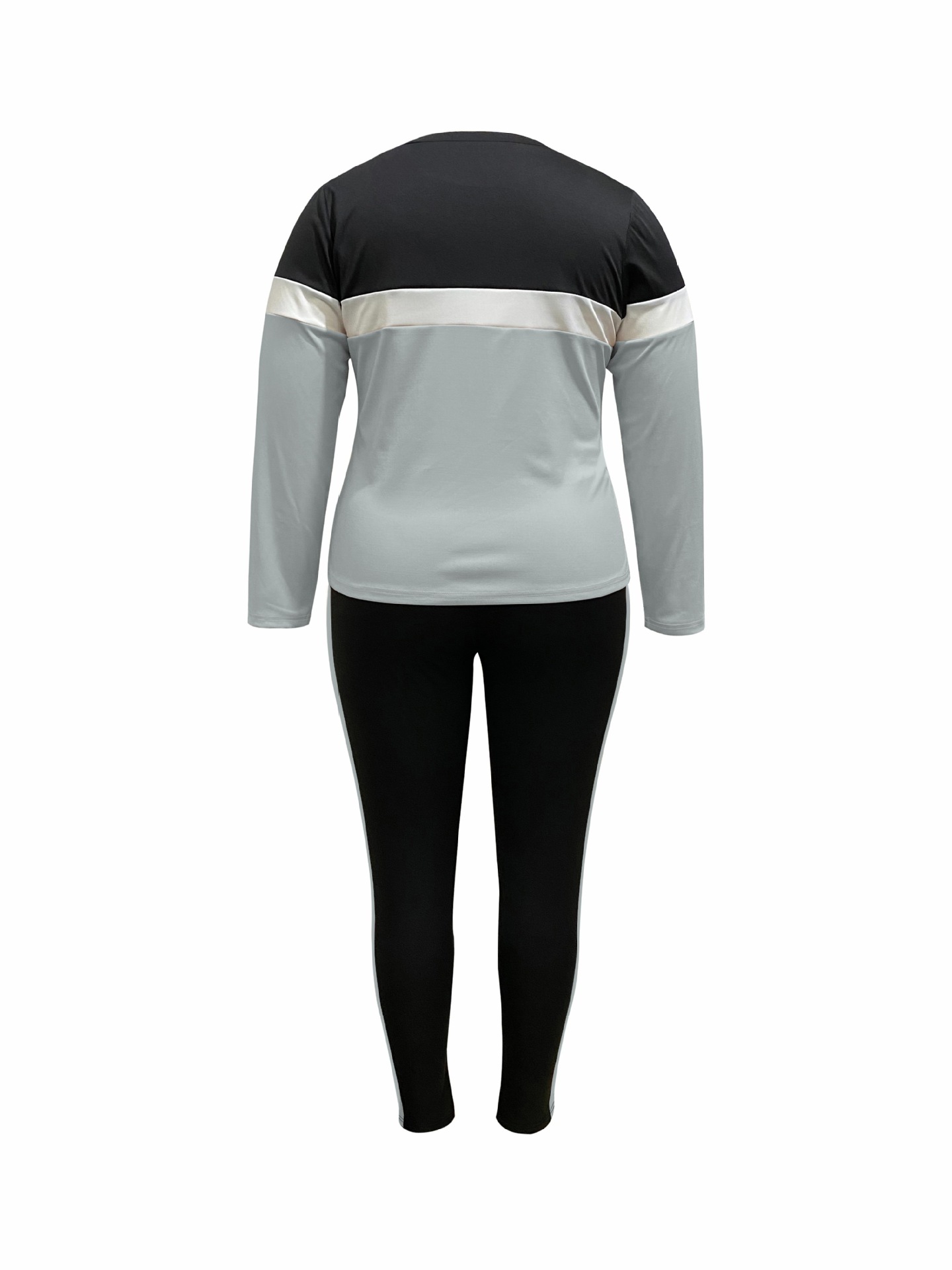 Damen Colour-block Lounge Set Mit Langarm T-shirt Und Jogger_voghion.com