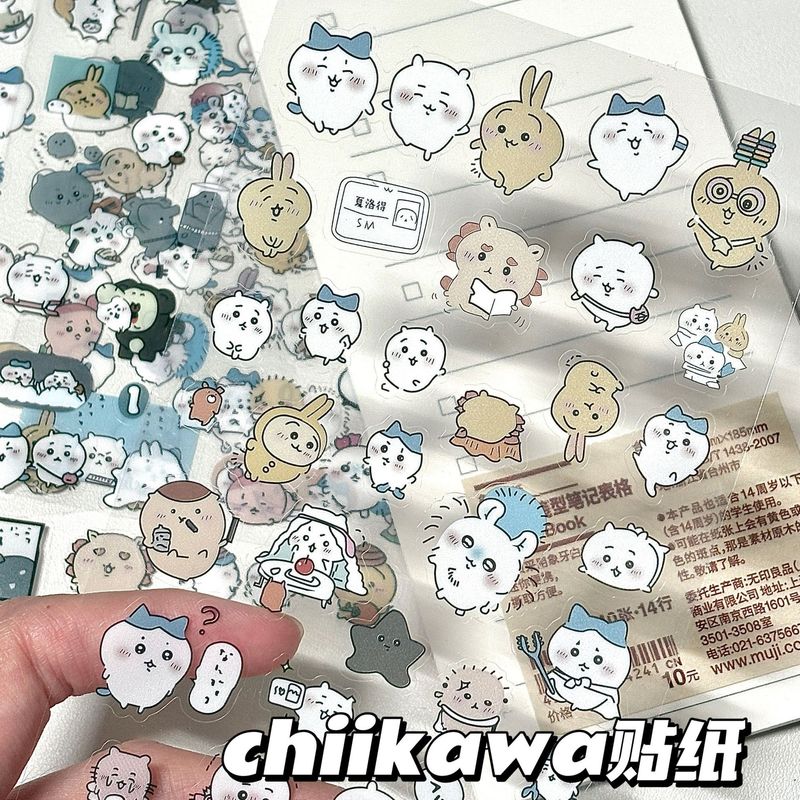ジイカワ小八ウサッチ高颜値可爱い手帐装饰ステッカーchiiawa透明ネイルシール|undefined