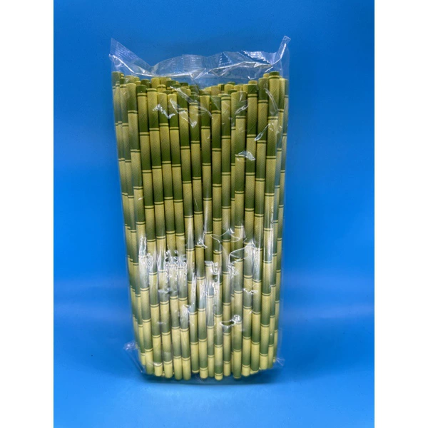 Yellow bamboo 6*197 flat mouth/bare tube/100 pieces/three layers of paper