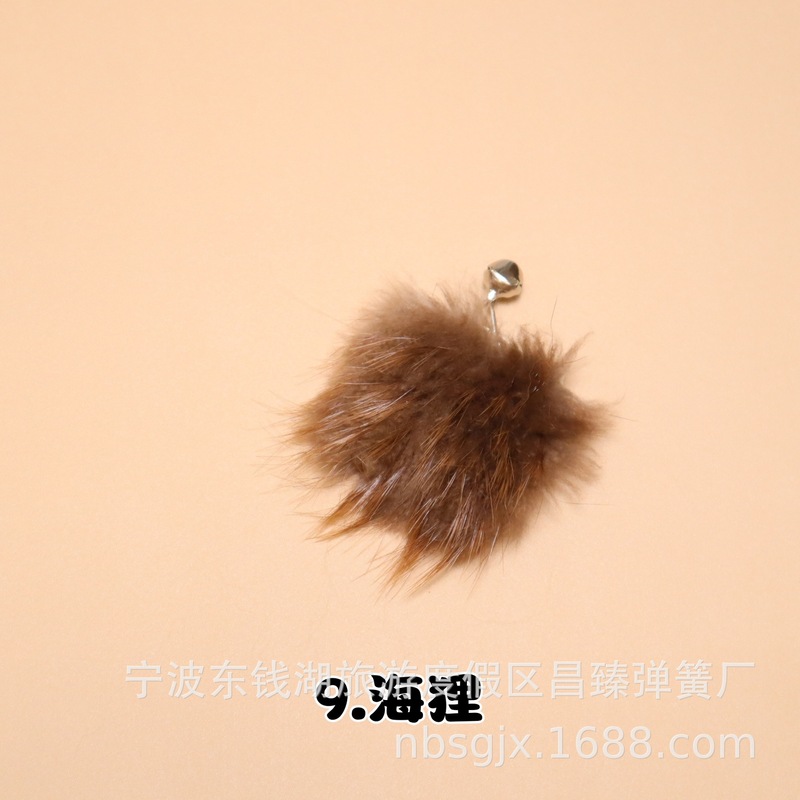 新しい猫フォンロンおもちゃ動物毛皮猫スティック交換ヘッド動物の香りウールウサギの毛猫のおもちゃ|undefined