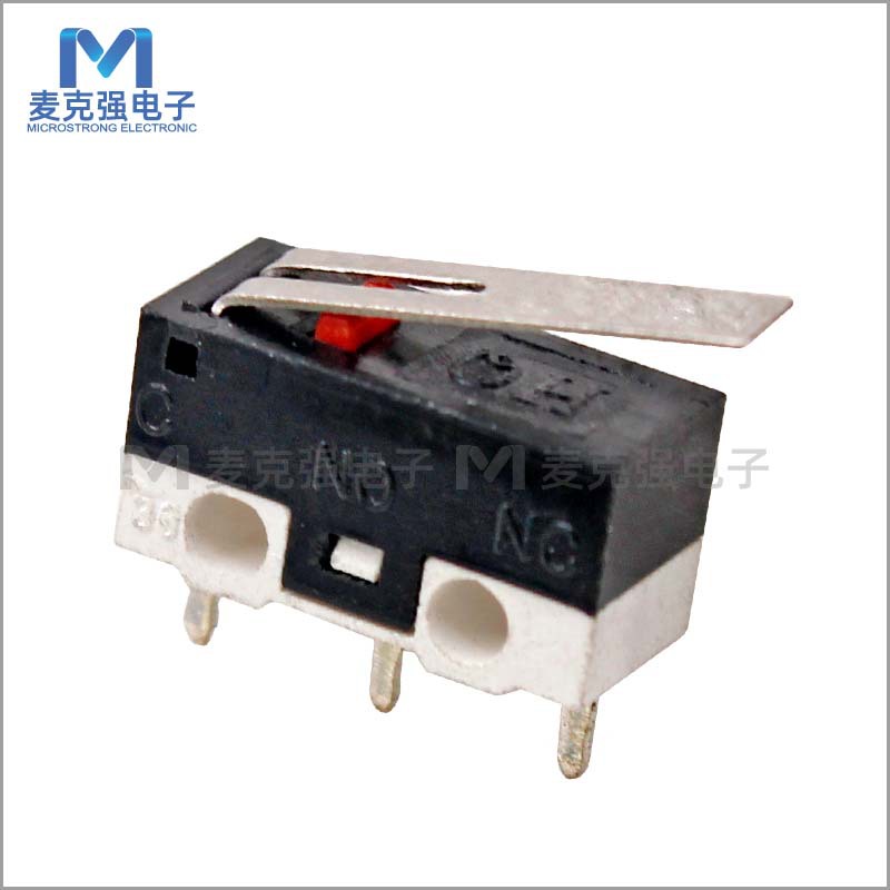 MX1382微动开关小型 按键开关三脚 带铁柄 防尘单联拨动开关短柄