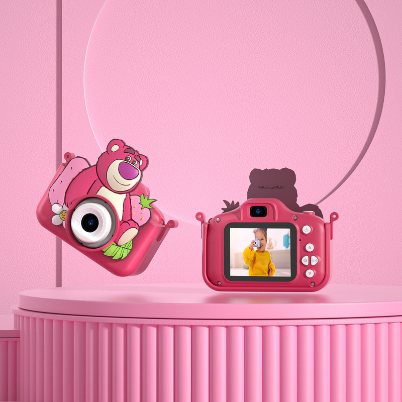 Authentic Cao Bear Kidsren's Digital Camera Hd 2000W Pixel Front and Rear Dual Camera Mini Camera Kids Gift