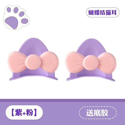 Motosiklet dəbilqələri, Helmet Ear Decorations Small - cat-ear-bow-purple-pink-comes-with-traceless-glue