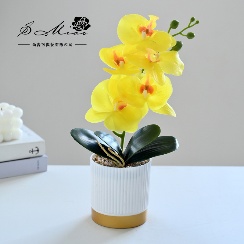 Flores falsas impresión 3D película sensación mariposa orquídea bonsai simulación decoración interior creativa simulación maceta plantación verde