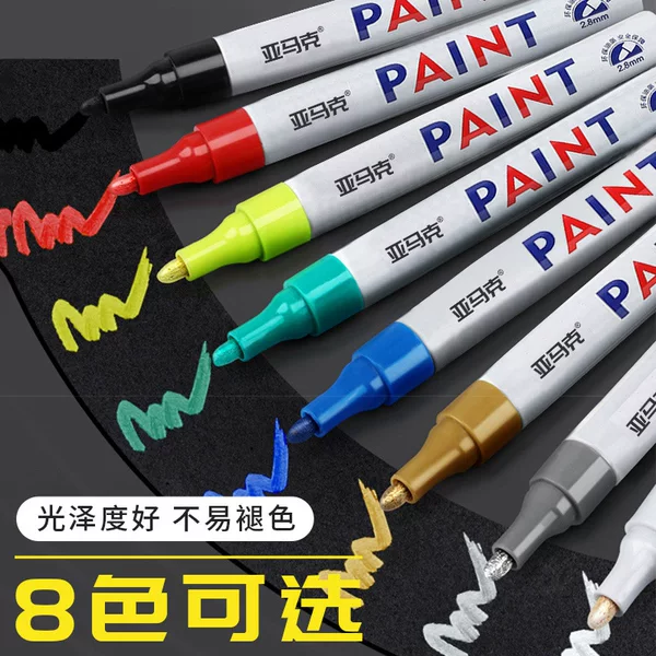 Paint Pen, White Marker Pen, Touch-Up Pen, Waterproof, Oil-Proof, Non-Fading, Gold and Silver Graffiti Pen, Oil-Based Marker Pen