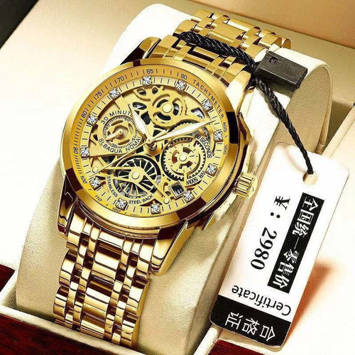 [Low Price Impulse Does Not Make Money] Skeleton Tourbillon Quartz Men's Watch Waterproof Luminous Men's Watch Wholesale