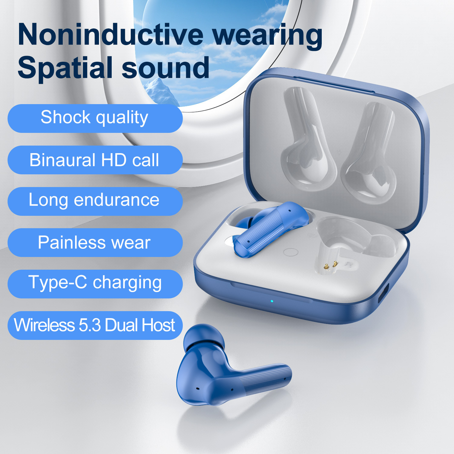 New Private Model Wireless TWS Bluetooth Hands Free Voice ANC Noise Cancelling Earphones_voghion.com