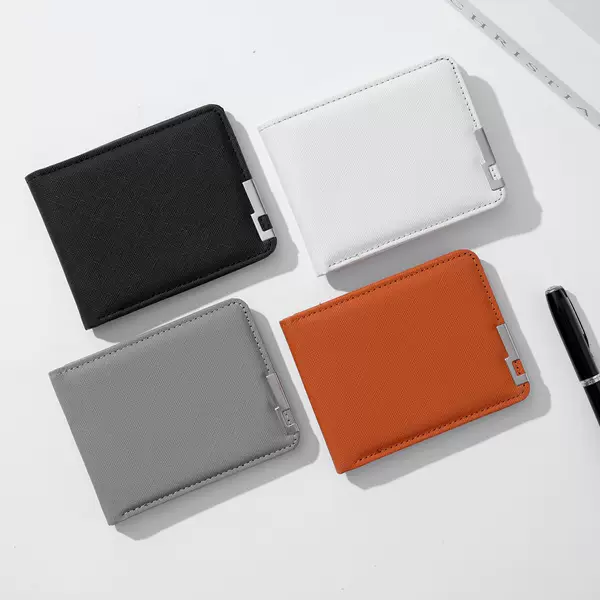 Wallet Men's High-End Short Small Leather Wallet College Student Thin Youth Multi-Card Slot Wallet Men's Simple Card Holder