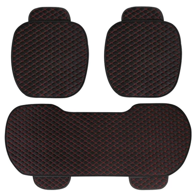 Cushion, Bundle-Free, Three-Piece Set for the Whole — Seat cushion, seat cover - xiaoling-hemp-black-red-line-three-piece-set