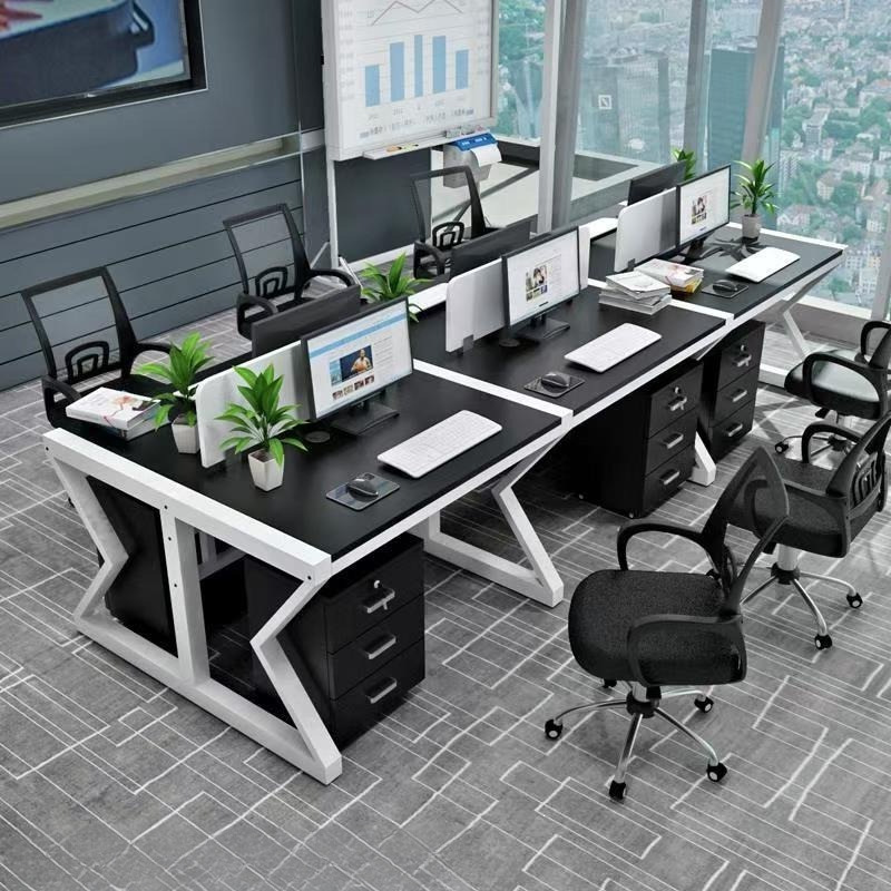 A Complete Set of Office Desk and Chair Combinations, Computer Desks, Simple Modern Partition Screens, Workstations for 2/4/6 People, Desks and Chairs A Complete Set of Office Desk and Chair Combinations, Computer Desks, Simple Modern Partition Screens, Workstations for 2/4/6 People, Desks and Chairs