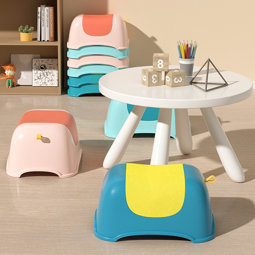 Plastic small stool household low stool children's day stool can stack step stool thickened bathroom anti-slip stool chair