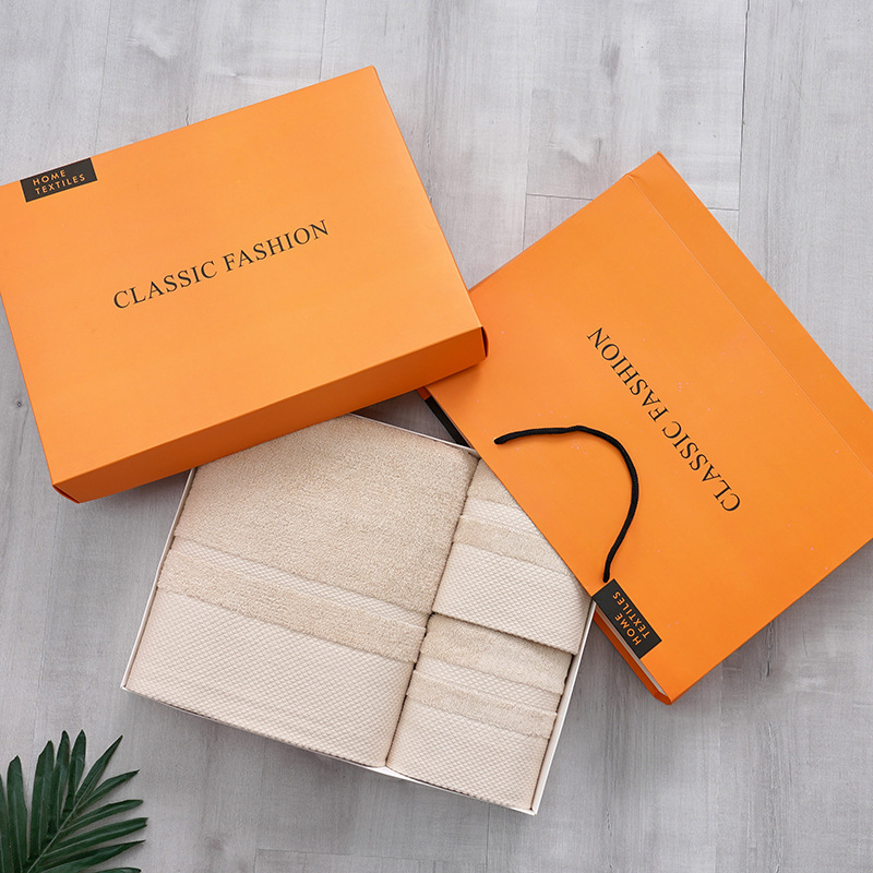 32-Strand Pure Cotton Towel, Cotton Bath Towel, Family Souvenir, Wide Satin Towel, Bath Towel, Three-Piece Set, Packaging Gift Box