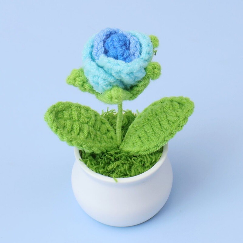 完成したウールひまわり鉢植えスズラン造花チューリップデスクトップ装飾品バレンタインデー教師クラスメートギフト|undefined