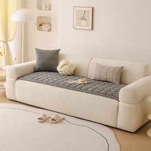 2026新款加厚夹棉沙发垫简约大气人字纹雪尼尔固定防滑坐垫靠背巾