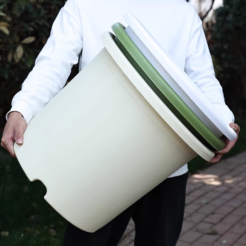 Environmentally Friendly Thickeneded Extra-Large Flower Pots, Sun-Resistant Extra-Large Diameter Resin Flower Pots, Gallon Root-Control Plastic Flower Pots for Home Tree Planting