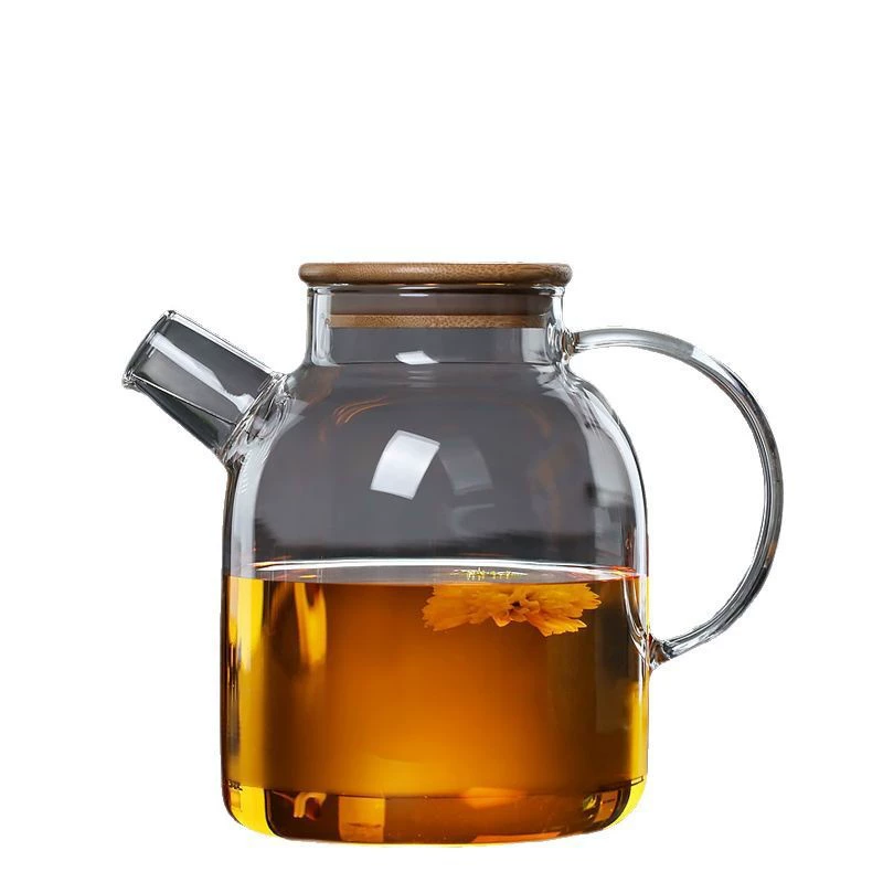Glass teapot, explosion-proof capacious transparent set, increased thickness