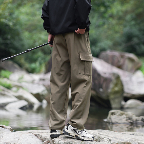 Spring and Autumn Winter Work Pants for Men and Women, Elastic Waistband Drawstring Design Cycling Pants, Couple's Matching Casual Long Pants
