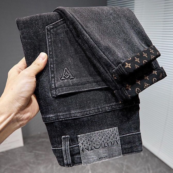 Quality Cropped Jeans Men's New Summer Trendy Brand Stretch Trendy Loose All-match Casual Pants for Men