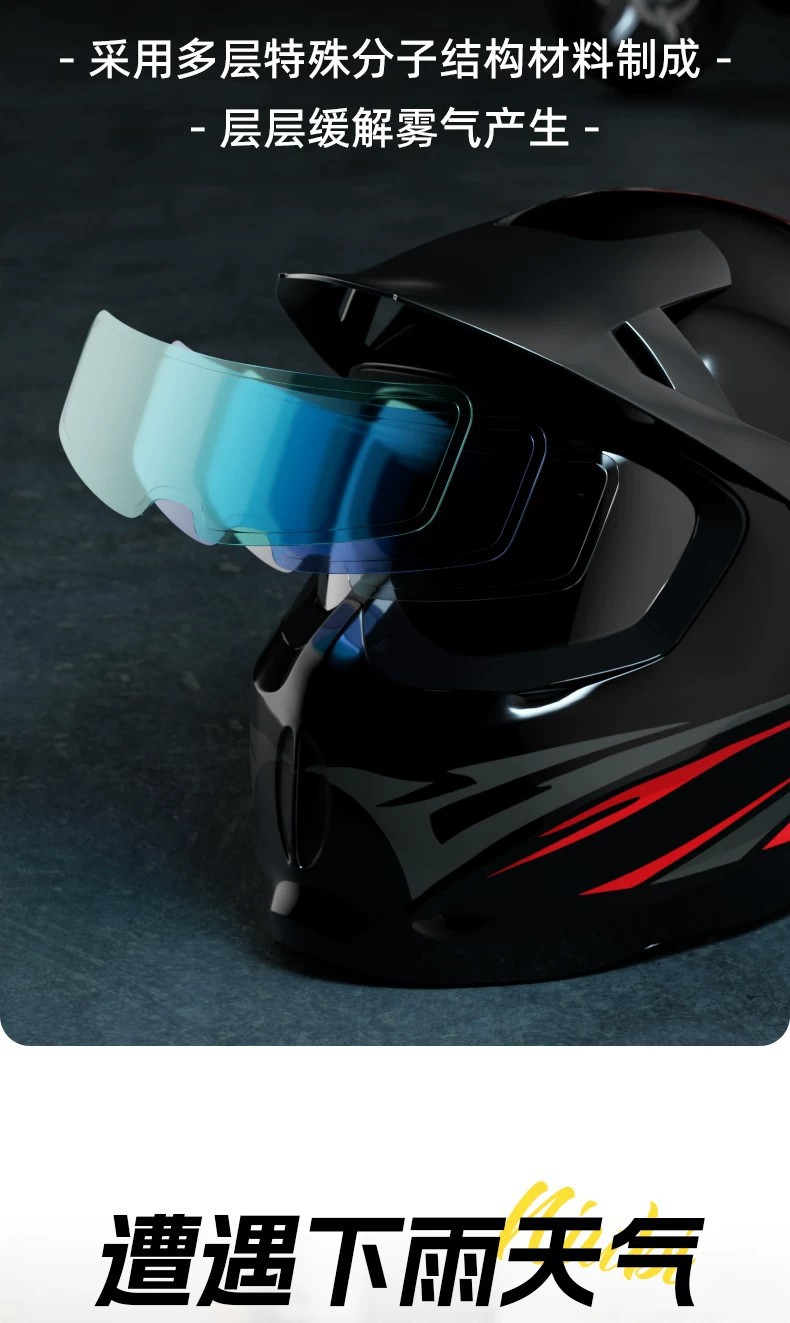 Suitable for Mt Helmet Anti-Fog Stickers, Special Motorcycle Helmet Lenses, Rain-Proof Film, Electric Vehicle Full-Face Helmet Waterproof