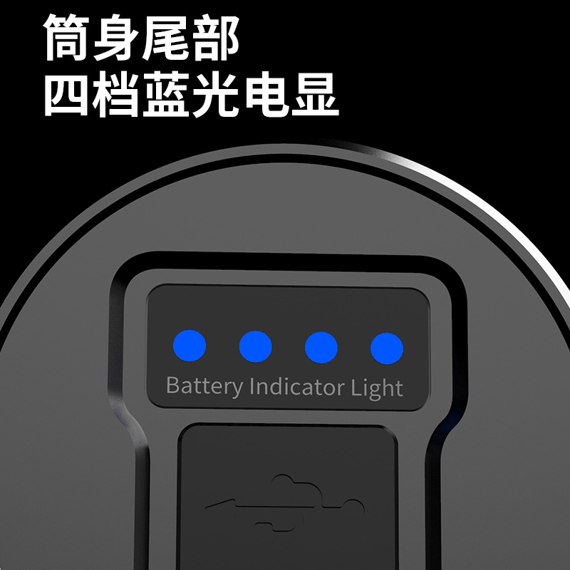 Nueva linterna láser con pantalla LCD Tipo-C de carga rápida Linterna de zoom telescópico de largo alcance Linterna fuerte para exteriores