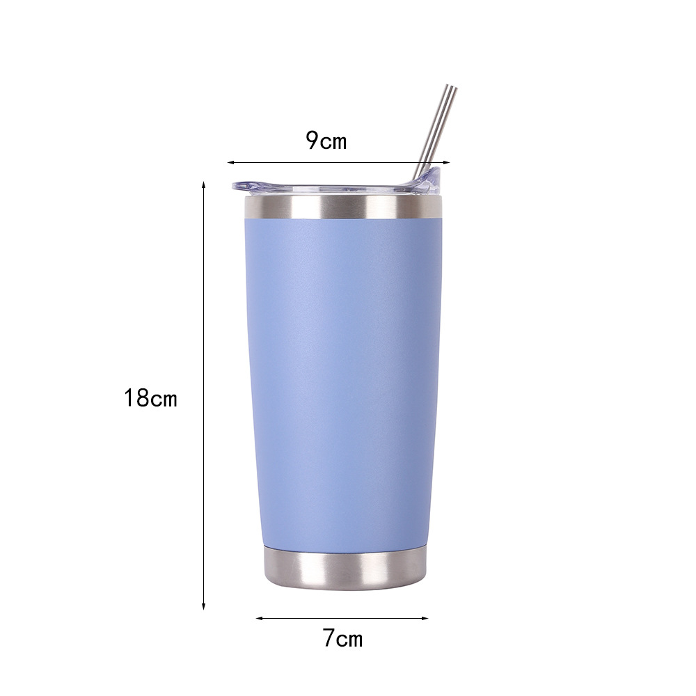 20 vasos térmicos con forma de coche, vasos de cerveza con aislamiento al vacío de acero inoxidable 304 con pajita, portátiles y a prueba de fugas.