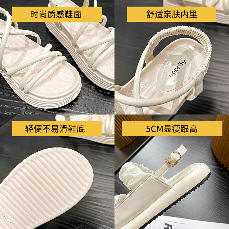 Augusto sandalias romanas para mujeres 2023 verano nuevo estilo de hadas estilo francés plataforma de alta calidad zapatos de playa moda