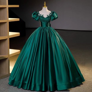 Banquet Evening Dress 2025 New Classy Elegant Company Annual Meeting Host Vocal Art Test Fluffy Gauze Female Summer