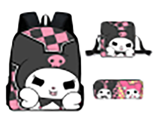Directo de fábrica de dibujos animados mochila lápiz coolomi primaria y secundaria estudiantes de gran capacidad de impresión bolsa de tres piezas conjunto
