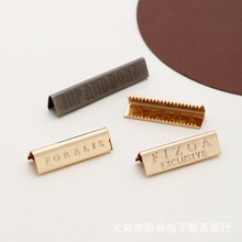 锌合金刻字厂家直销金属铭牌商标长方形logo压铸打孔缝线标识牌