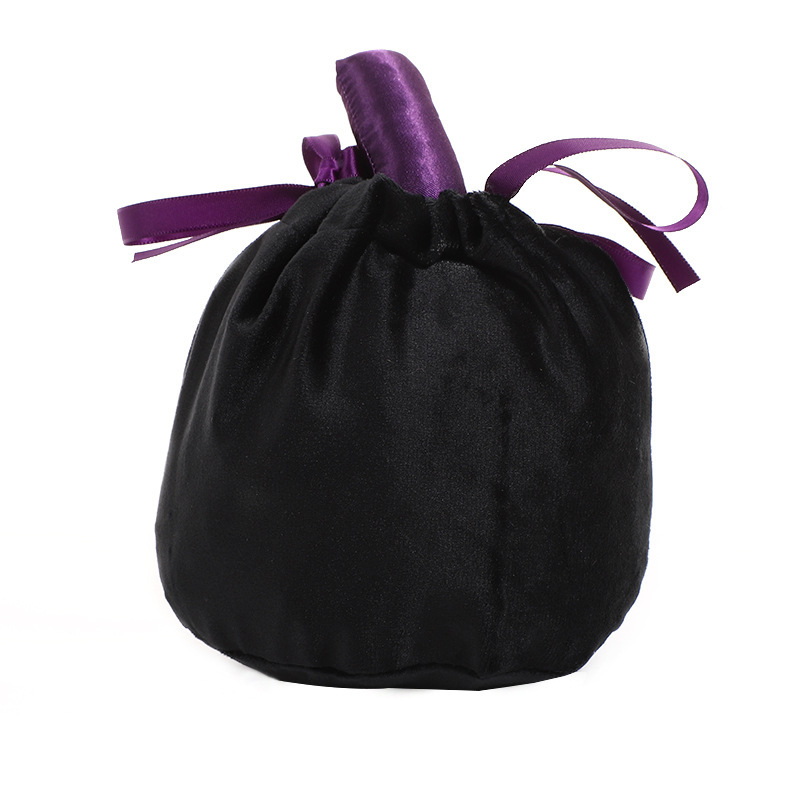 Bolso de caramelo de calabaza con corcho de terciopelo de Halloween, bolsa de calabaza, bolsa de caramelo de fiesta, bolsa de caramelo decorativa, bolsa de terciopelo