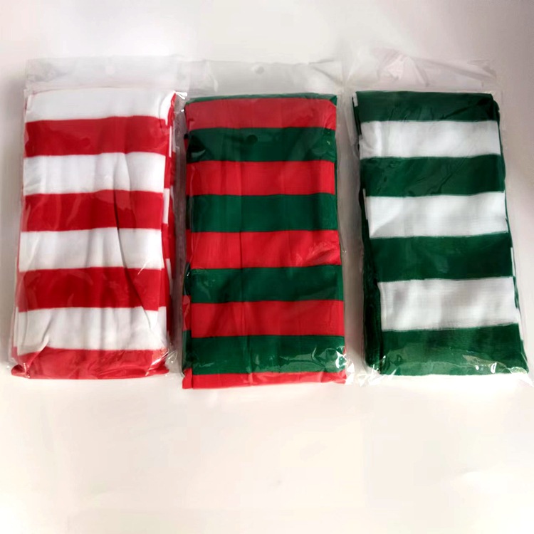 Fabricante suministro de stock de medias de rayas de Navidad medias de rayas rojas y verdes medias de Navidad rayas