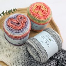 渐变色蛋糕线中粗段染纯棉毛线批发钩针手工编织围巾线diy材料包