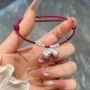 手工简约酒红色花生手链