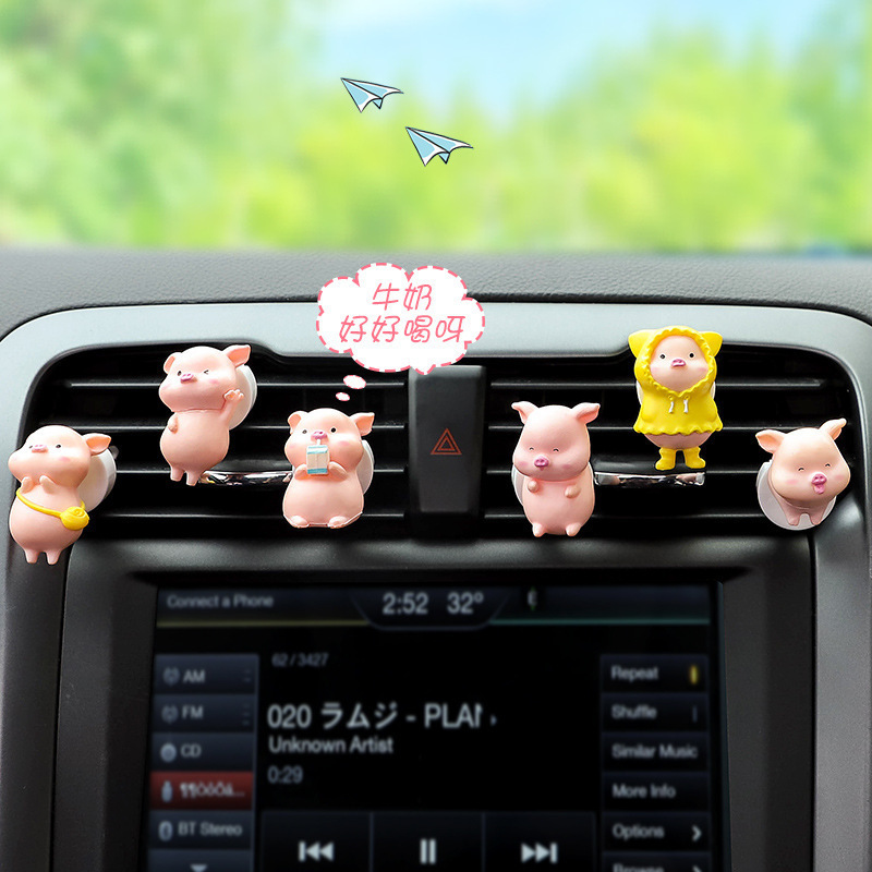 Decoración de perfume de coche, decoración de aromaterapia de cerdo lindo creativo, aire acondicionado, salida de aire, fragancia, productos de interior de coche