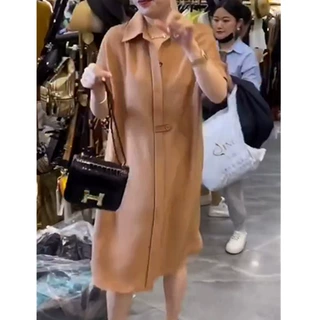 发9387大爱美依缘2026夏季新款韩版翻领短袖连衣裙中长款宽松显瘦