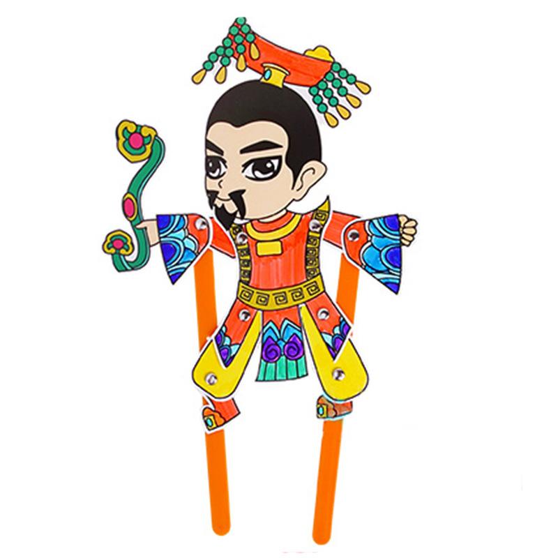 Juego de sombras Diy hecho a mano Viaje al oeste Personajes Puzzle para niños Paquete de material de pintura Jardín de infantes Juguetes de ensamblaje creativo