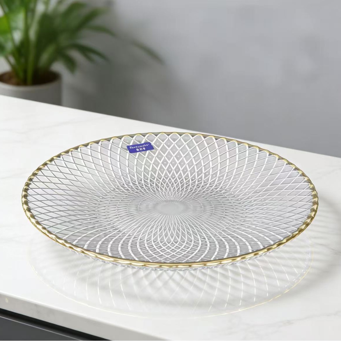 Platos de frutas de vidrio de Phnom Penh, platos de frutas de vidrio de lujo, platos de frutas secas de alta gama, KTV, platos de dulces creativos