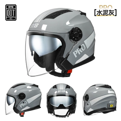 Helmet, Men's and Women's – Motosiklet kaskı (dəbilqə) - cement-gray-ear-protection-is-detachable-and-washable-with-built-in-bluetooth-slot