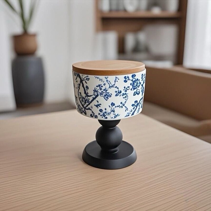 フランス風立体蝶カップ デザートカップ コーヒーカップ アロマキャンドルカップ 高脚陶器カップ 蓋付き レトロ風アロマカップ|undefined