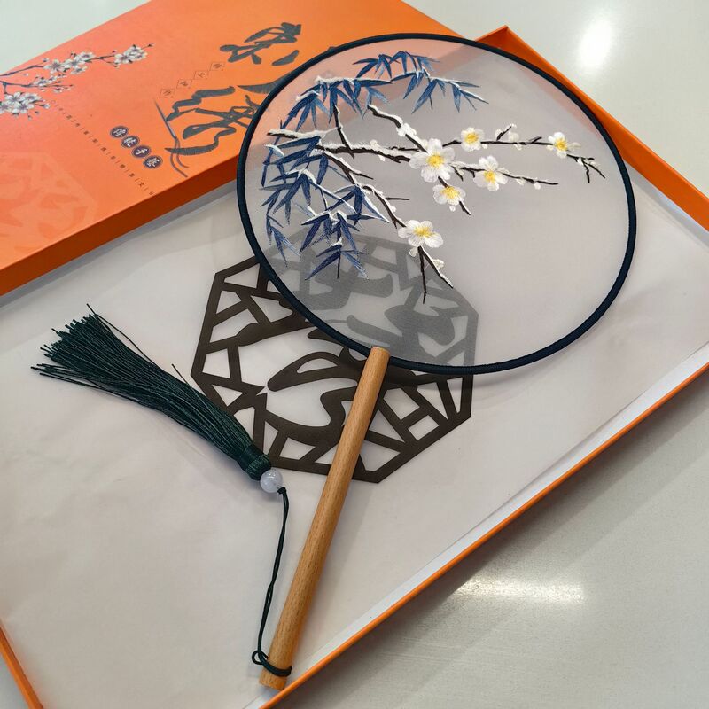 両面刺繍団扇古風扇子円扇刺繍扇子両面刺繍団扇蘇刺繍団扇漢服舞踏扇|undefined