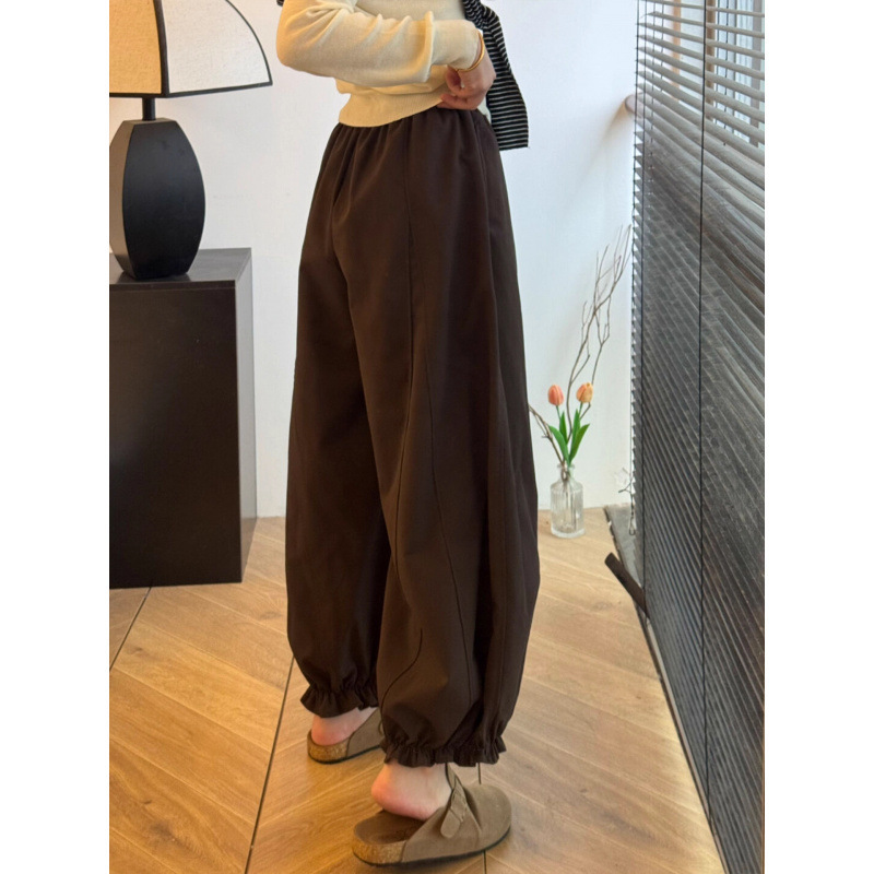 2025秋季新款九分花苞宽松阔腿裤女秋季新款高腰小个子休闲气球裤|undefined