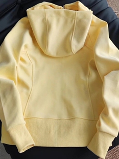 Yellow Slim-Fit Jacket for Women, Spring Hooded Sweatshirt, Regular Shoulder, Slimming Waist, Early Spring Outfit, Korean Style Short Top