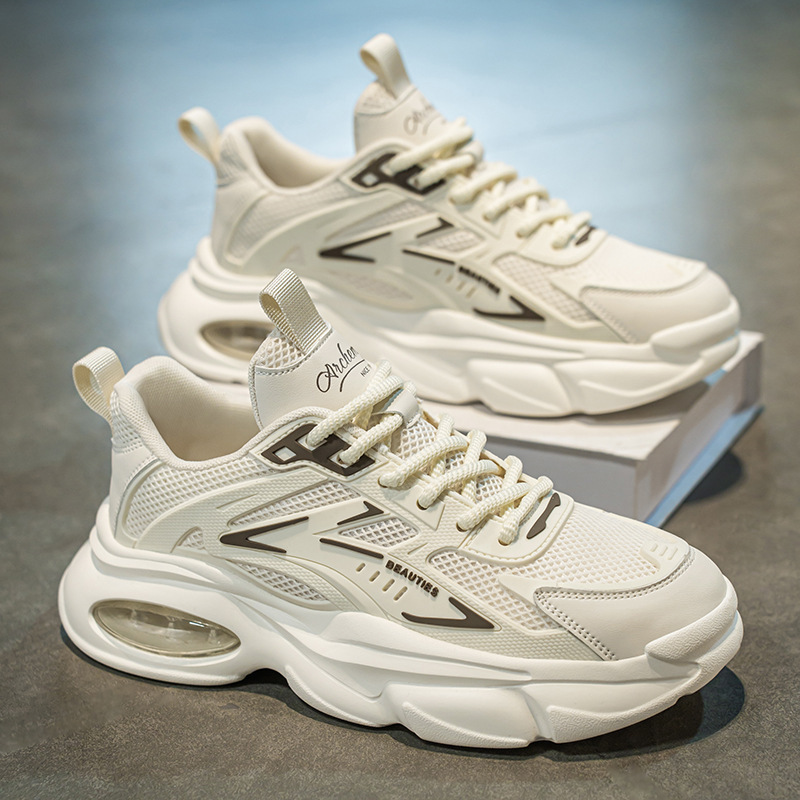 Summer 2025 New Breathable Men's Trendy Versatile Thick-Soled Sneakers Casual Running Dad Shoes_voghion.com